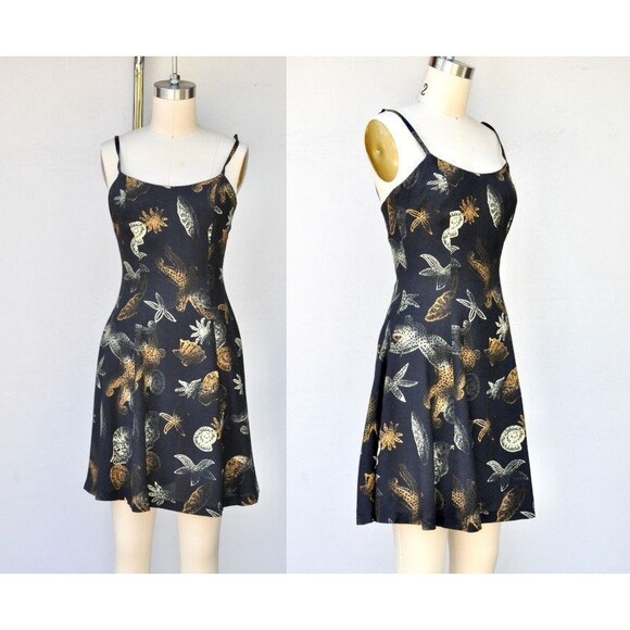 Fuzzi Dress Made in Italy Blondes Novelty Print Mini Dress Seashells XS - Picture 1 of 10